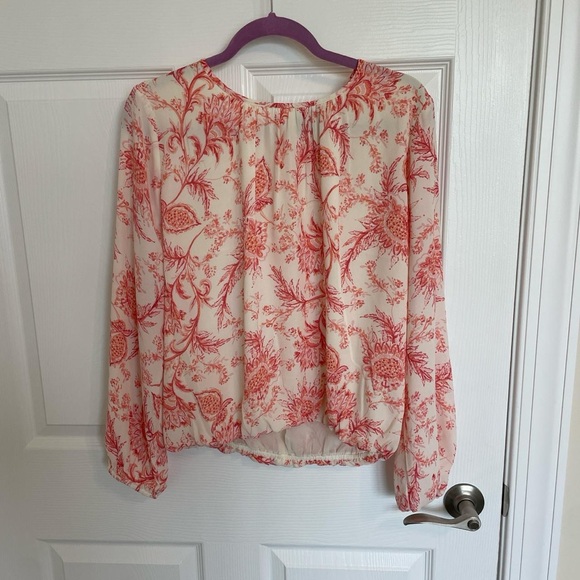 Tommy Hilfiger Red and White Floral Blouse - Picture 1 of 3